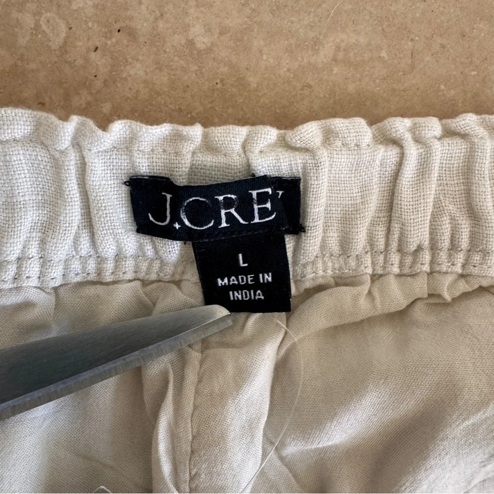 J Crew Ivory 3 Inch Stratus Short in Linen Womens Size L